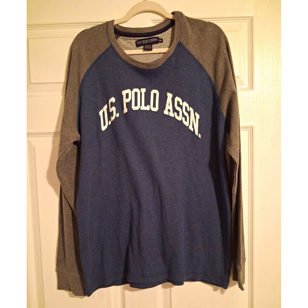 US Polo Assn Mens 2XL Waffle Knit Thermal Shirt Raglan Outdoor Gorpcore Utility